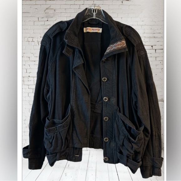 Free People Jayde Safari bomber linen jacket - Picture 2 of 8